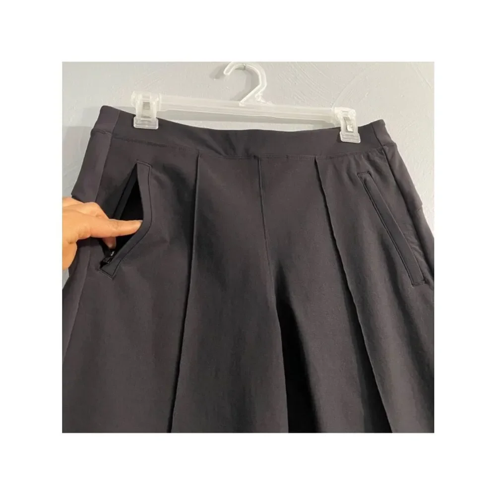 Athleta Headlands Hybrid Pant Black #467186 Nylon Pull On Stretch Pockets Size 8